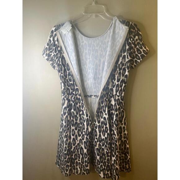 Kate Spade New York Leopard Print Short Sleeve Crew Neck Back Zipper Dress 2 - Picture 8 of 12